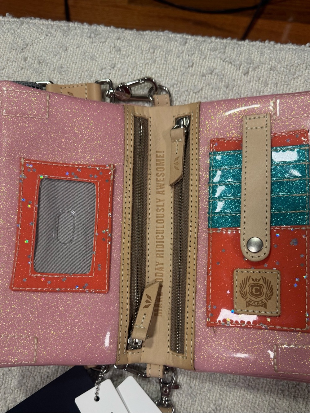 NWT Consuela Pink Butterfly Embroidered Crossbody Wallet Clutch | $294 Retail - Picture 5 of 9
